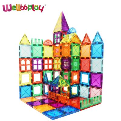 China Construction Toy Hot Selling New Design 150pcs Magnet Building Tiles Magnetic Building Block Sets For Kids for sale