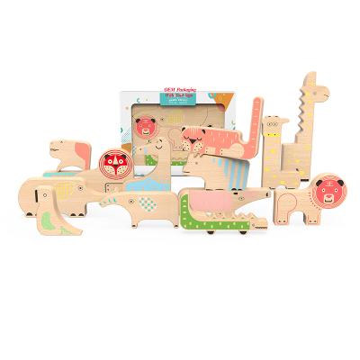 China Toy Custom Factory Cartoon Educational Toys Bump Jigsaw Puzzle 3D Children Wooden Direct Jigsaw Animals Jigsaw Puzzle for sale