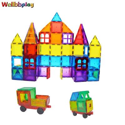 China 2019 newest good quality building toy 60pcs plastic magnetic building blocks for sale/magnetic tiles for sale