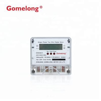 중국 Small Size Electric Energy Meter 50HZ/60HZ DDS5558 Single Phase Energy Meter 판매용