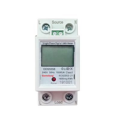 China ISO9001 Factory DDS5558 LCD Digital 1 Single Phase 2wire Din Rail Electric Meter 2P for sale