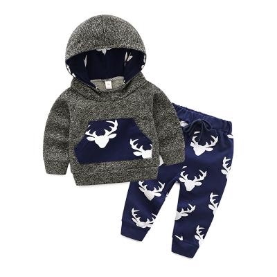 China 2021 new children's custom autumn and winter two-piece hooded children's clothing sets boys' suits anti-shrink for sale