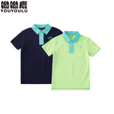 China Breathable Color Combination Boys Polo Shirt Summer Kids Clothing Short Sleeve Lapel Cotton Polo T-Shirt for sale