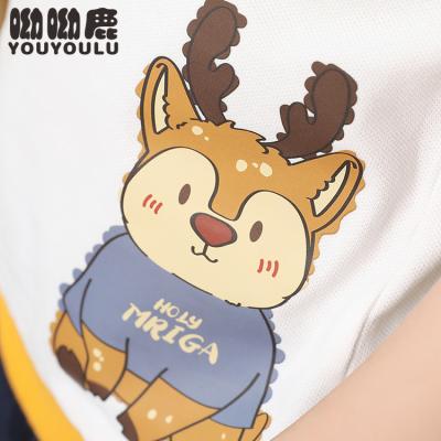 China Breathable Cartoon Kids Casual Shorts Sleeves Cotton Casual Kids Print T-shirt Baby Neck Classical Polo Fashionable T-shirt for sale