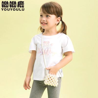 China Cartoon Breathable Kids Short Sleeve Stripe Embroidery Baby Breathable Clothing Cotton Casual T-Shirt for sale