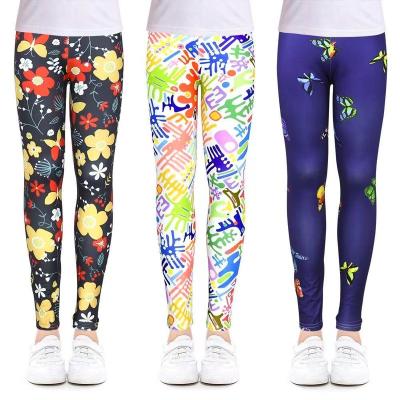 China 2021 Girls anti-pilling leggings spring and autumn thin section, children's stretch printed pants, girls outer wear long pants custom for sale