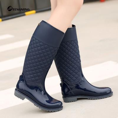 China Fashion trend best-selling PVC women rain durable knee high boots rain casual shoes over the knee high boots for sale