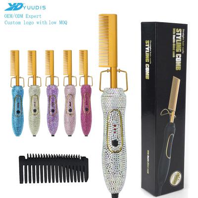 China OEM Factory Crystal Hot Comb One Step Home Hair Brush Blow Dryer With Custom Logo for sale