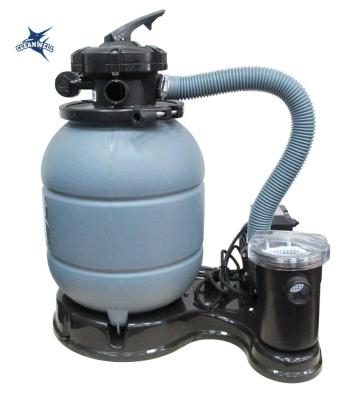 China Cleanwell Plastic Plant Blue Color Above Ground And In Ground Filtration System 12 Inch Sand Filter With Combo Pump for sale