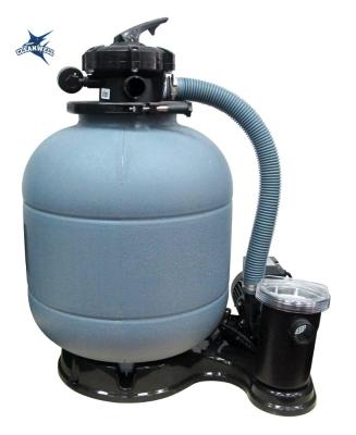 China Cleanwell Plastic Plant Blue Color Above Ground And In Ground Filtration System 16 Inch Sand Filter With Combo Pump for sale