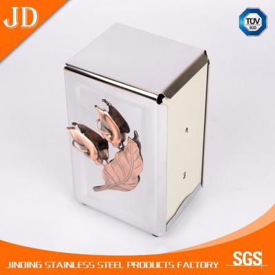 China Eco - Friendly Metal Tissue Box Restaurant Paper Napkin Dispense Holder for sale