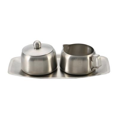 China Different Shape Sustainable Large Sugar Bowl Stainless Steel Sugar Bowl with Glass Lid Includes Stainless Steel Spoon Holds 2 Cups of Sugar for sale