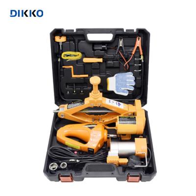 China Auto Repair Tools 5in1 Car Lift Jack Portable 12v Electric Car Jack Kit With Electric Wrench And Compressor Auto Repair Tools Electric Scissors Jack for sale