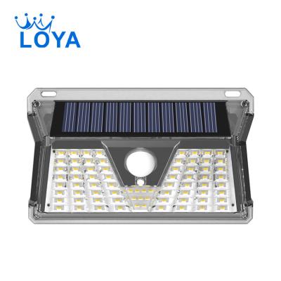 China Universal Endurable 73 LED Solar Wall Light 73 LED Universal Endurable Solar Wall Light ABS Materials Mouted Portable Induction Garden 4 Segment Solar Wall Light for sale