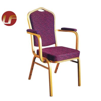 中国 Wholesale Cheap Stackable Aluminum Fabric Stackable High Capacity Hotel Party Upholstered Throne Banquet Chair For Banquet Hall Wedding Events 販売のため