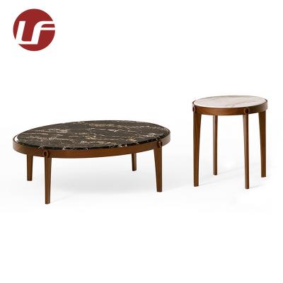 China Modern Design Durable Simple Marble Fashion Lobby Furniture Metal Top Hammered Coffee Table Te koop