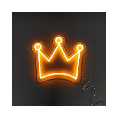 China Decoration Crown Shape Gold Color Led Decoration Neon Sign for sale