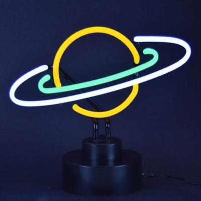 China Indoor Decoration Saturn Sculpture Neon Light , Night Decoration Neon Lamp Sculpture for sale