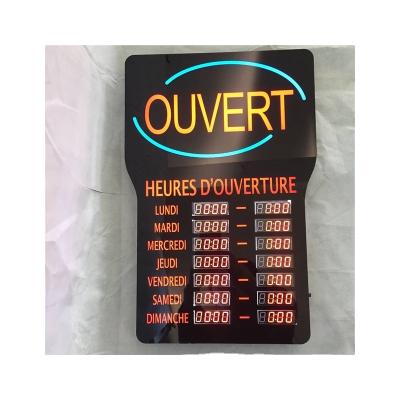 China Buildings Led Work Hour Schedule Open Sign , Business Time Display Led Open Sign for sale