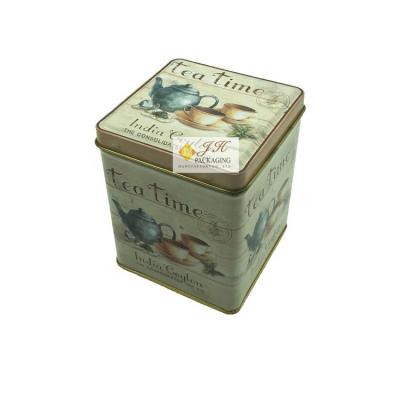 China Storage JH Most Popular Square Tin Can Coffee Tin Can Customized Tea Tin for sale