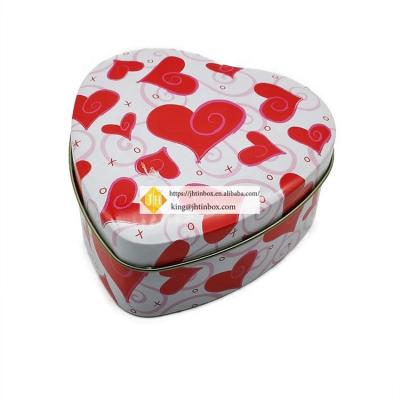 China Eco-friendly Food JH Heart Shape Tin Can Metal Tin Box Tin Cans For Food Canning for sale