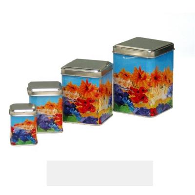 China Fine Food Grade JH Square Tea Canister Set Nested Storage Tea for sale