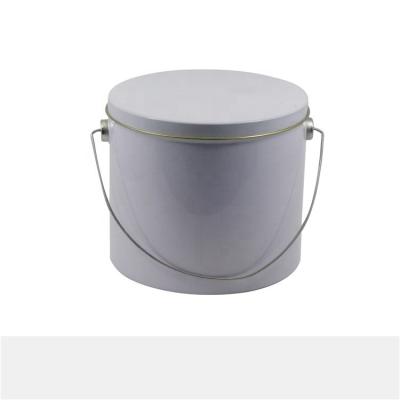 China JH Storage Vouchers Sealed Custom Design Popcorn Tin Bucket Large Metal Tin With Handle for sale