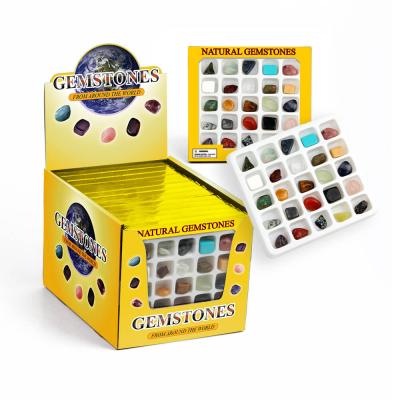 China 25 Gemstone Good Quality Gemstone Collection Stone Assorted Kit For Kids Polishing Stones Kids Collection for sale