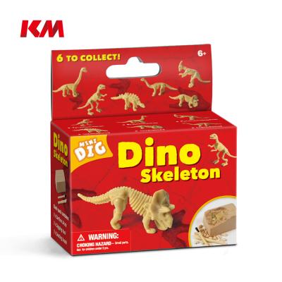 China High Quality Assorted 6 Dinosaur Dig Kit Skeleton Dino Excavation Kit Dinosaur Bones Dig It Education Toy For Kids for sale