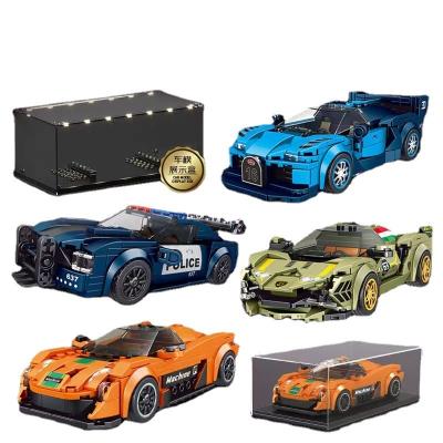 China Toy Mold King High-Tech Super Race Car Electronic Gradient Model Bricks MOC Purple Sports Vehicle Building Block Toys For Children Gifts for sale