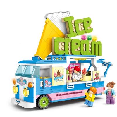 China Electronic Toy SEMBO Block Ice Cream Van City 601300 Sight 453pcs Building Blocks Bricks DIY Toy Set For Kids Christmas Gift for sale