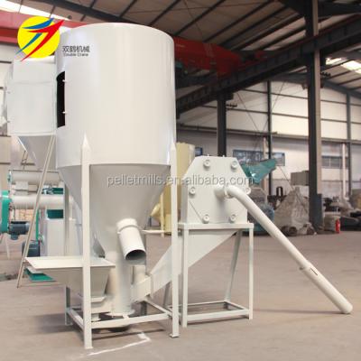 China 1000kg/h Powder and Blender Maize Crusher Mixer Machine Animal Feed Crusher Small Capacity Hammer Mill for sale