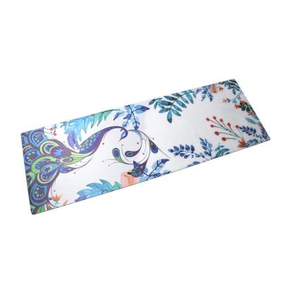 China Personalize / Customized Vegan Leopard Design Printed Premium Natural Rubber GYM Suede Yoga Mat for sale