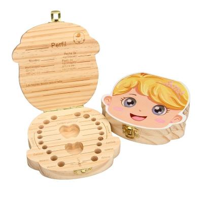 China Other Blonde Hair Year Sounviner First Milk Teeth Box For Wooden Milk Teeth Box for sale