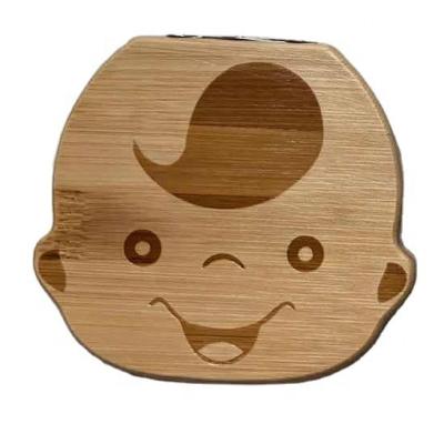 China Other Bamboo Milk Tooth Box New Arrival Design Keepsake Kids Wooden Teeth Storage Box With Soft Edge for sale