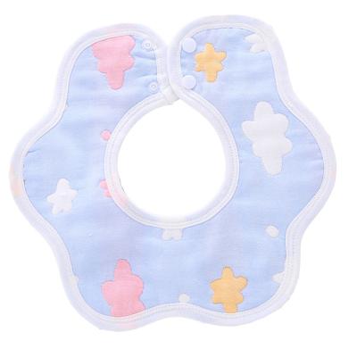 China 6 Layers 360 Degree Bib Baby Sustainable Thick 100% Cotton Muslin Baby Bibs For Fits Newborn Infant for sale