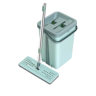 China 360 Hands Free Standing Lobby Floor Cleaning Microfiber Wash Clean System Set New Household Magic Easy Squeeze Flat Mop With Bucket for sale