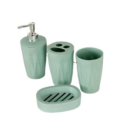 China Sustainable Manufacturing Quality Porcelain Lotion Bottle Bestseller Eco Friendly Bathroom Set 4 Pieces Accessories for sale