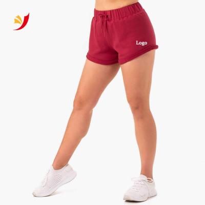 China New Next Breathable Women Sweat Shorts Custom Logo Printing Cotton French Terry Running Shorts High Waist for sale