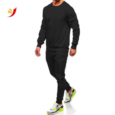 China Newest Wholesale Breathable Good Quality Round Neck Sweatshirt Ribbed Bottom Hip Hop Training Sportswear Tracksuit Set For Handsome Man for sale