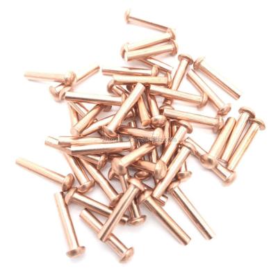 China T2 copper factory directly supply cheap price solid copper m4 round head rivet for sale