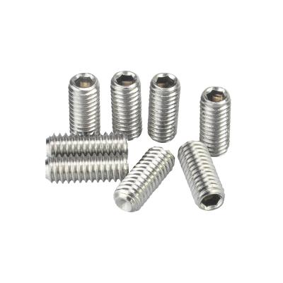 China Stainless Steel M3x4 Worm Screws Flat Point Hex Headless FastenerDIN913 Socket for sale