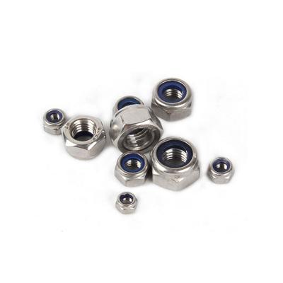 China Promotional 304 Stainless Steel M10 304 DIN985 Stainless Steel Nylon Self Locking Locknut For Assorted Screws Or Bolts for sale