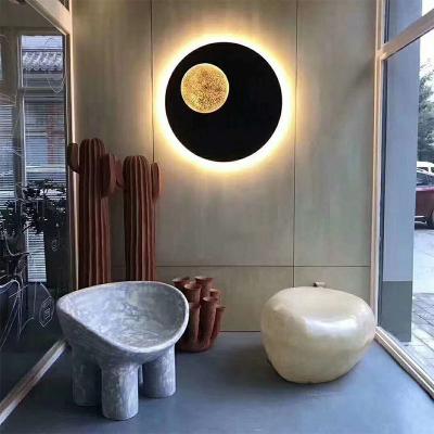 China Modern Nordic creative moon-shaped background decorative indoor led wall lamp for sale