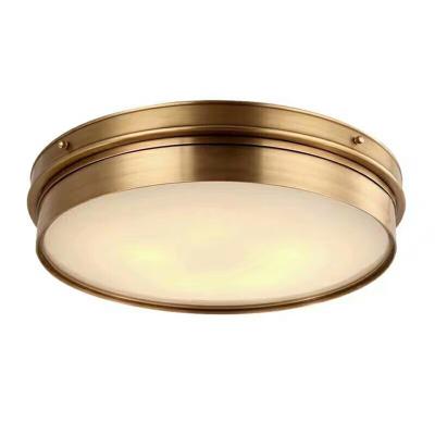 China Modern Creative Copper Lamp Bedroom Corridor Balcony Round Decorative Ceiling Lights for sale