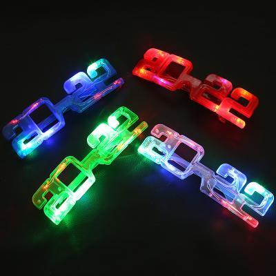 China Plastic Super Cool Light Up 2022 Glasses 2022 Led Party Glasses Led Flashing New Year 2022 Glasses for sale