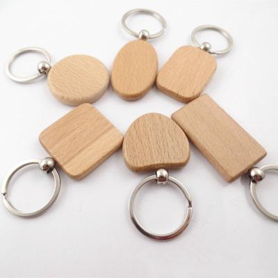 China Custom Blank Sublimaiton Key Tag Diy Wooden Key Chain Wooden Key Rings Promotional Gifts Custom Logo for sale