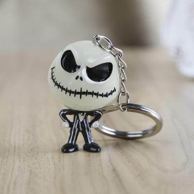 China New Key Car Key Chain Hanging Key Ring Luminous Jack Face Key Chain Holder Gift Resin Key Stock for sale