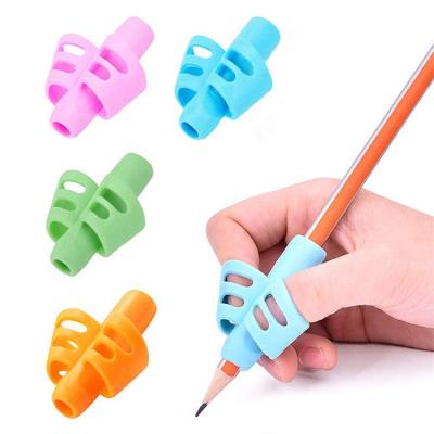 China Hot Sale Two-Finger Pen Topper Handle Silicone Learner Writing Tool Pencil Grips for Kids Writing Tool for sale