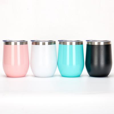 China Stemless Tumbler With Logo Printed 12oz Cup PORTABLE Wholesale Metal Wine Egg Thermos for sale